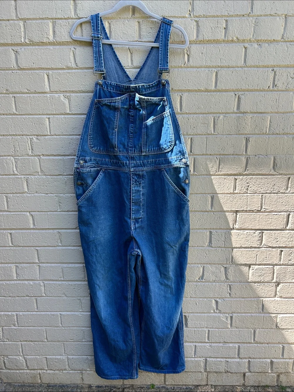 Vintage 1999 GAP Denim Overalls Large | 90s Cotton Bib Carpenter Utility Jeans - Picture 2 of 14